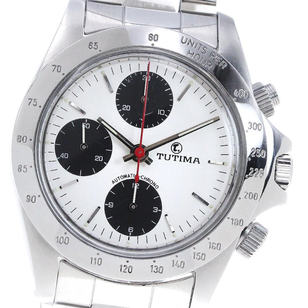 Tutima 793 Valjoux 7750 Chronograph White Dial Automatic Mens Watch
